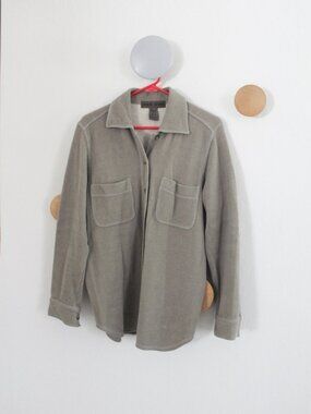 Vintage Jones Jeans 90s Grey Fleece Shacket / Overshirt - Size Small